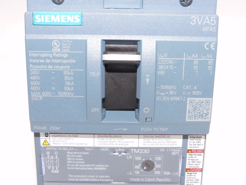 SIEMENS 3VA5215-5EC31-0AA0 600V 150A NSMP