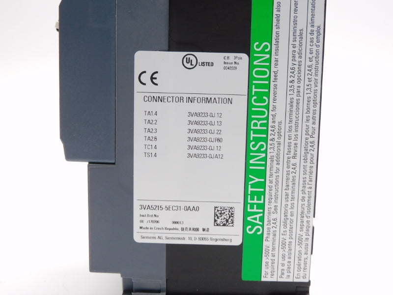 SIEMENS 3VA5215-5EC31-0AA0 600V 150A NSMP