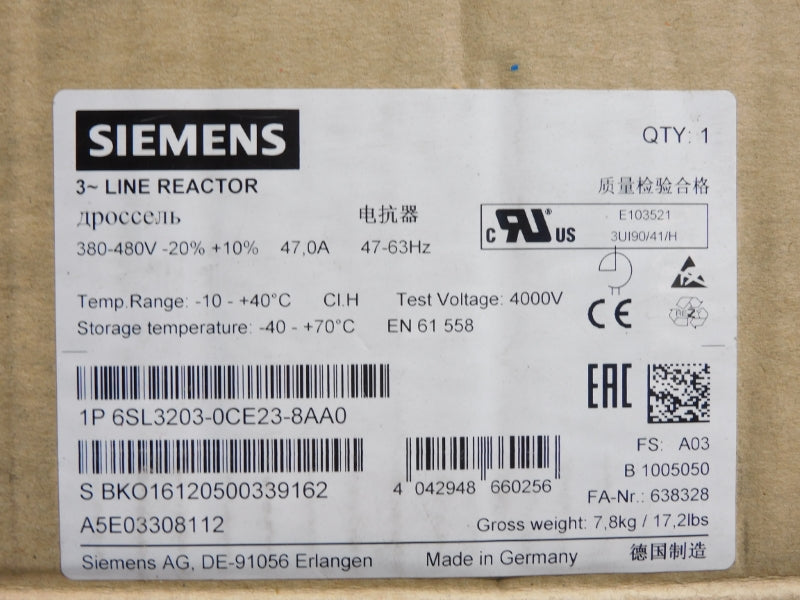 SIEMENS 6SL3203-0CE23-8AA0 380-480V 47,0A NSMP
