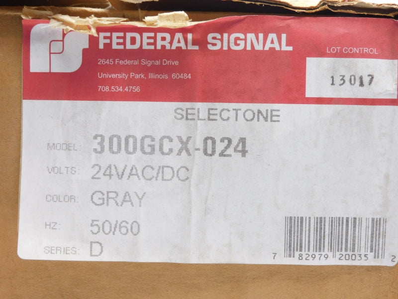 FEDERAL SIGNAL 300GCX-024 SER. D 24VAC/DC 1.0A NSMP