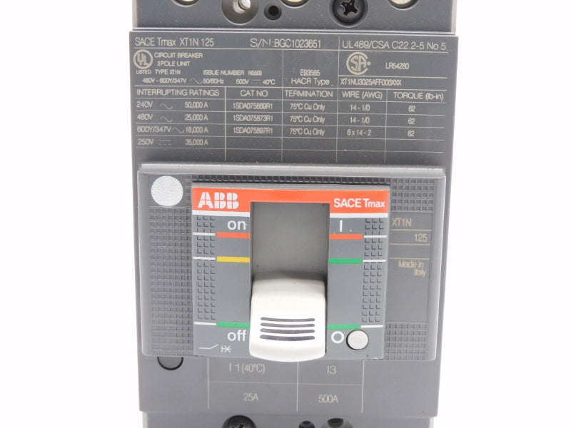 ABB 1SDA074636R1 SACETMAXXT1N125 480V 125A NSMP