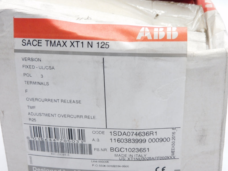 ABB 1SDA074636R1 SACETMAXXT1N125 480V 125A NSMP