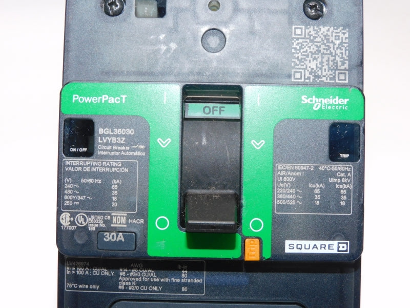 SQUARE D BGL36030LVYB3Z 480V 30A NSNP