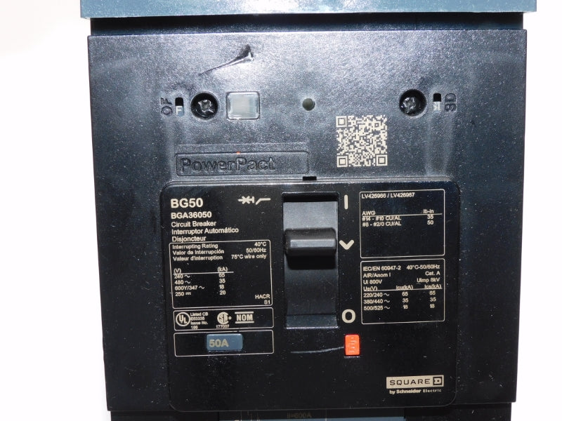SQUARE D BGA36050 480V 50A (AS PICTURED) NSNP
