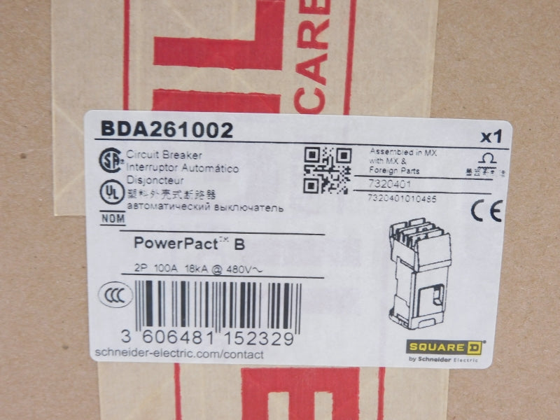 SQUARE D BDA261002 480V 100A NSFS