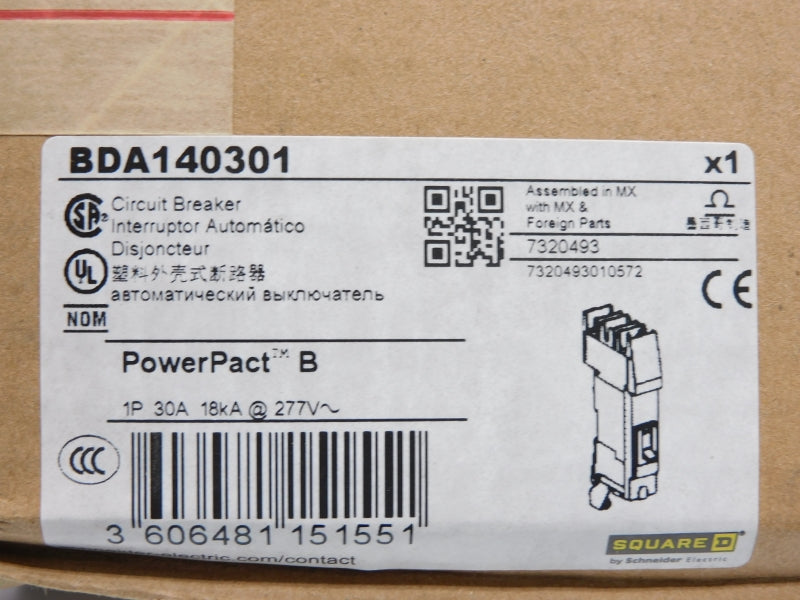 SQUARE D BDA140301 277V 30A NSFS