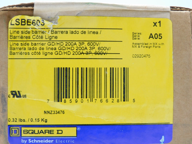 SQUARE D LSBE603 SER. A05 600V 200A NSFS