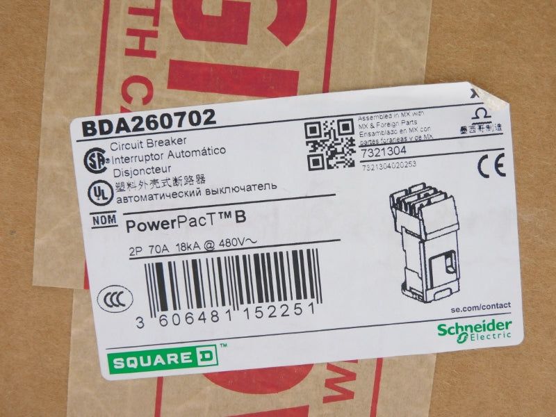 SQUARE D BDA260702 480V 70A NSFS
