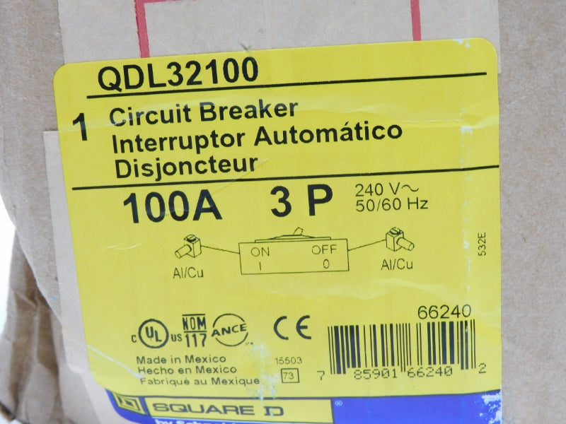 SQUARE D QDL32100 240V 100A (AS PICTURED) NSMP