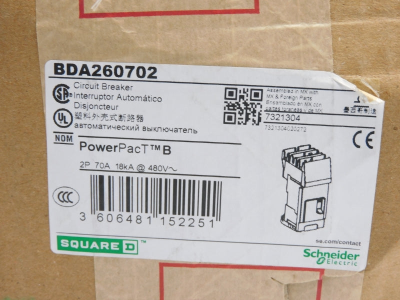 SQUARE D BDA260702 480V 70A NSMP