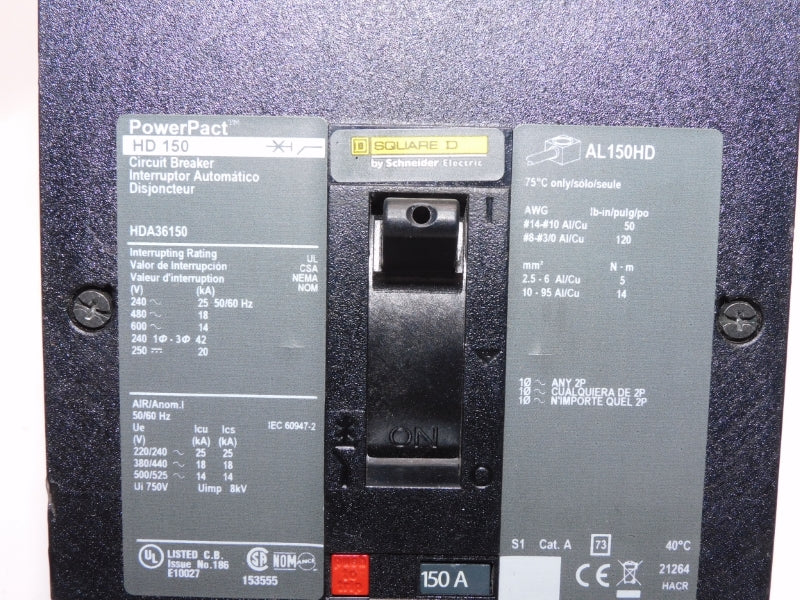SQUARE D HDA36150 600V 150A NUPI