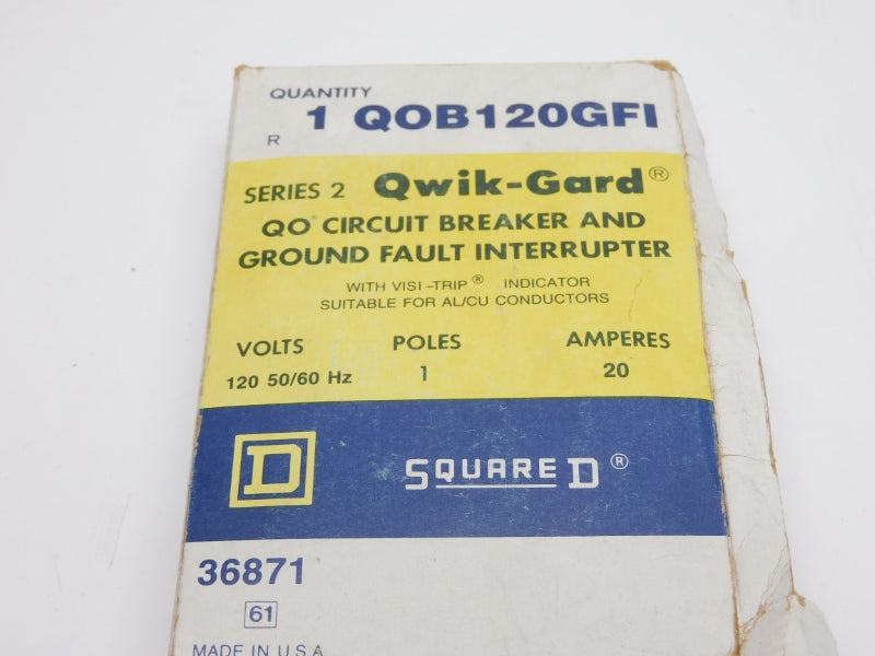 SQUARE D QOB120GFI SER. 2 120V 20A NSMP