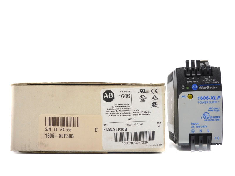 ALLEN BRADLEY 1606-XLP30B SER. A 100-240VAC 110-300VDC 0.6A (WH) NSMP