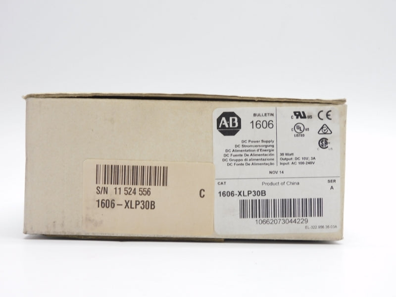 ALLEN BRADLEY 1606-XLP30B SER. A 100-240VAC 110-300VDC 0.6A (WH) NSMP
