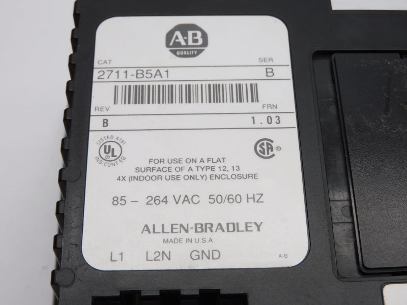 ALLEN BRADLEY 2711-B5A1 SER. B F/W 1.03 85-264VAC UNMP