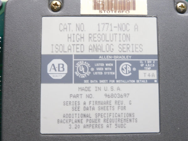 ALLEN BRADLEY 1771-NOC SER. A 5VDC 3.20A F/W G REMAN