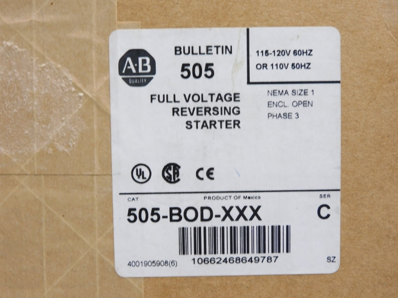 ALLEN BRADLEY 505-BOD-XXX SER. C 110/115-120V 27A (AS PICTURED) NSMP
