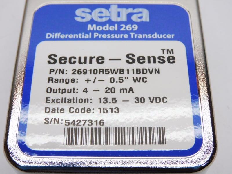 SETRA 26910R5WB11BDVN 13.5-30VDC +/-0.5"WC NSMP