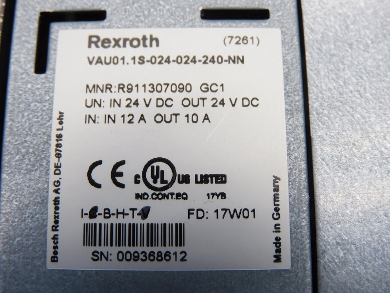 REXROTH VAU01.1S-024-024-240-NN R911307090-GC1 24VDC 12A NSMP