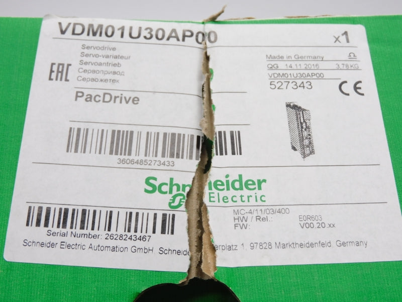 SCHNEIDER ELECTRIC VDM01U30AP00 MC-4/11/03/400 380-480V 3,2A F/W V00.20XX NUPI