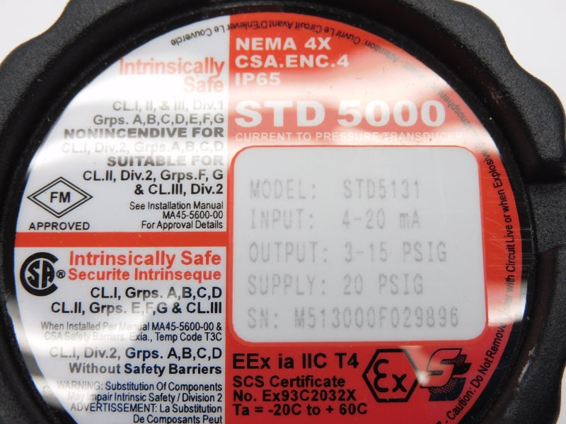 THERMO BRANDT INSTRUMENTS STD5131 3-15PSI NSMP