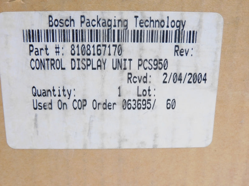 BOSCH 8108167170 PCS950 24VDC NSMP
