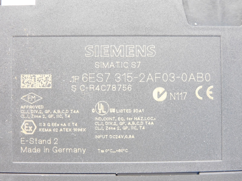 SIEMENS 6ES7315-2AF03-0AB0 24VDC 0.9A NSMP