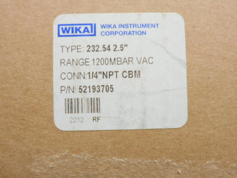 WIKA 52193705 12000MBAR/VAC NSMP