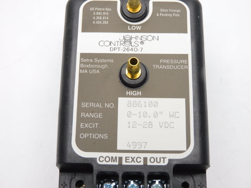 JOHNSON CONTROLS DPT-2640-7 12-28VDC 0-10.0"WC NSMP