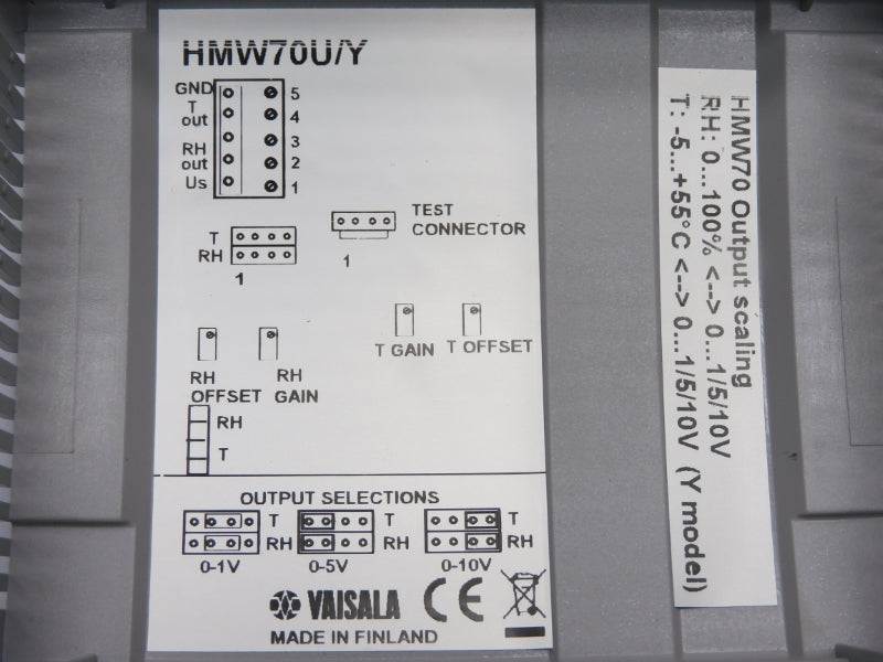 VAISALA HMW70Y 10V -5-+55'C 0-100% NSMP