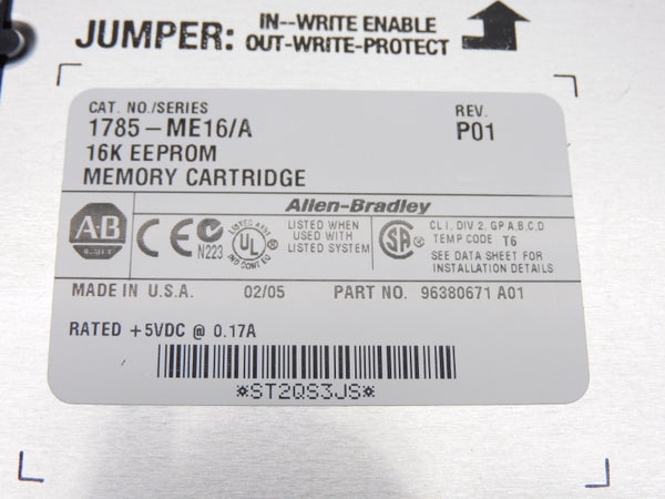 ALLEN BRADLEY 1785-ME16 SER. A 5VDC 0.17A NSMP