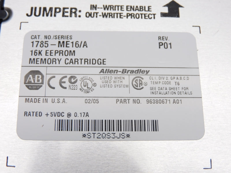 ALLEN BRADLEY 1785-ME16 SER. A 5VDC 0.17A NSMP