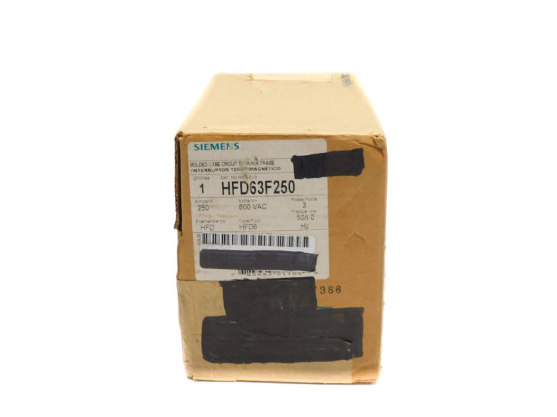 SIEMENS HFD63F250 600VAC 250A NSFS