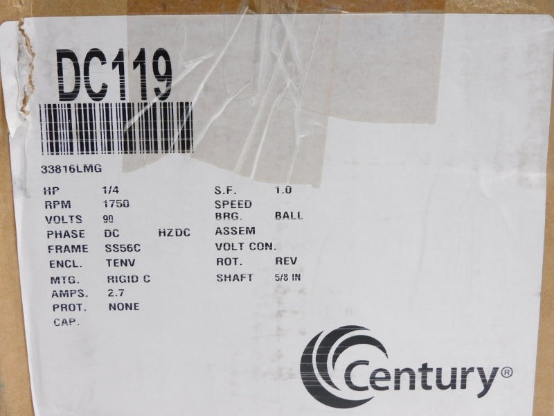 CENTURY DC119 C42D17NZ31A 90V 2.7A NSMP
