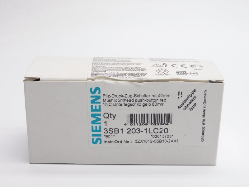 SIEMENS 3SB1203-1LC20 NSMP