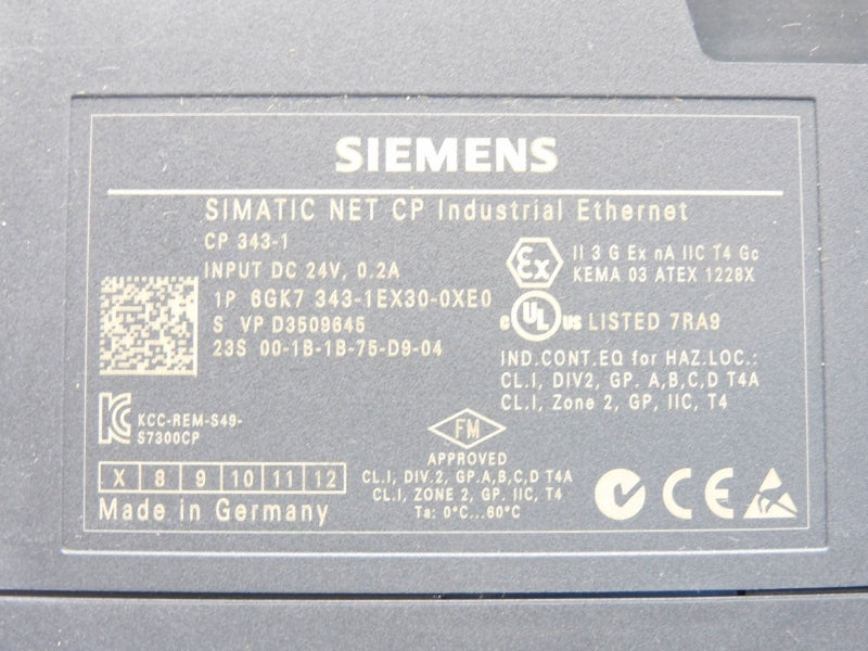SIEMENS 6GK7343-1EX30-0XE0 24VDC 0.2A NSMP