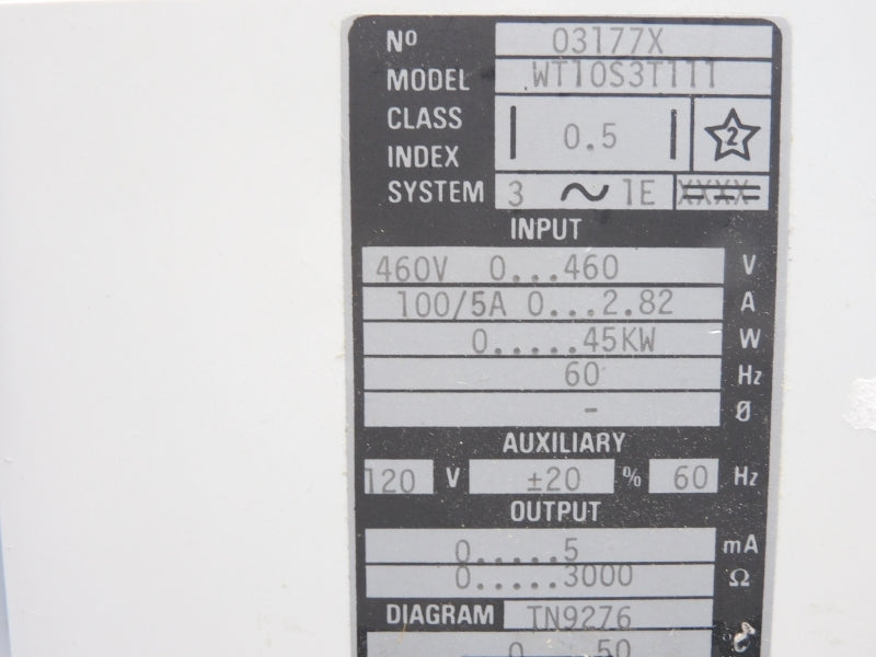 GEC MEASUREMENT ISTAT200 WT10S3T111 460V 5A 0-45KW NSNP