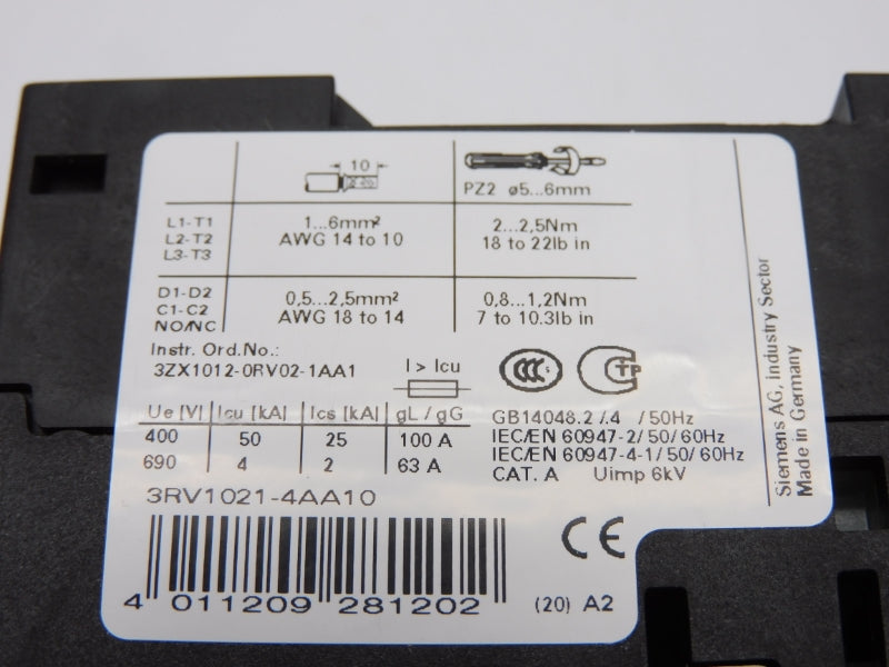 SIEMENS 3RV1021-4AA10 690V 11-16A NSMP