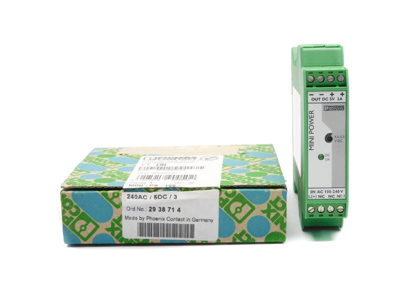 PHOENIX CONTACT MINI-PS-100-240AC/5DC/3 2938714 100-240VAC 0.4-0.2A NSMP