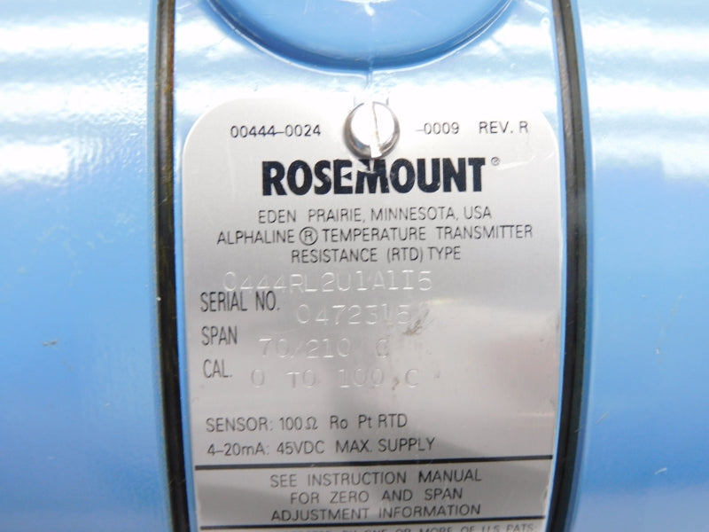 ROSEMOUNT 0444RL2U1A1I5 45VDC 0-100'C NSNP