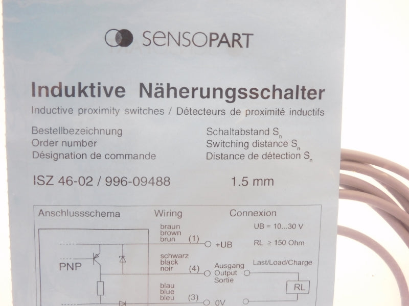 SENSOPART ISZ46-02/996-09488 10-30V 1.5MM NSMP