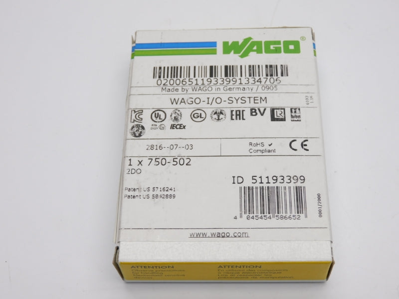 WAGO 750-502 24VDC 2.0A NSMP