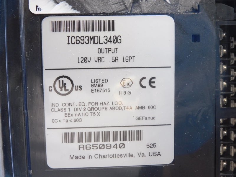 GENERAL ELECTRIC IC693MDL340G 120VAC .5A NSFS