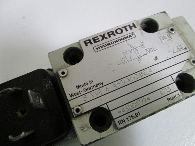 REXROTH VALVE 3 WE 6 A51/AG24NZ4  *USED*