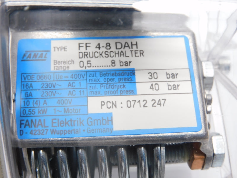 FANAL FF4-8DAH 400V 16A 0.5-8BAR NSNP