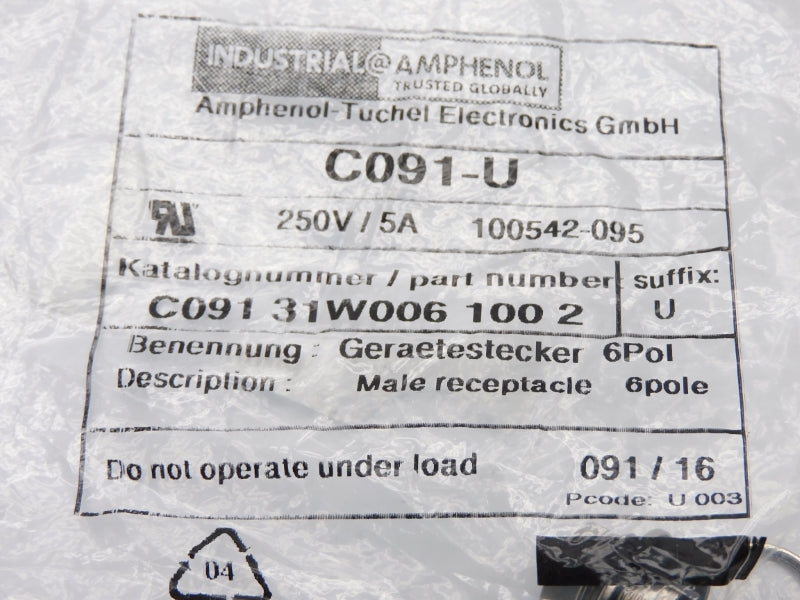 AMPHENOL C09131W0061002 C091-U 250V 5A NSMP