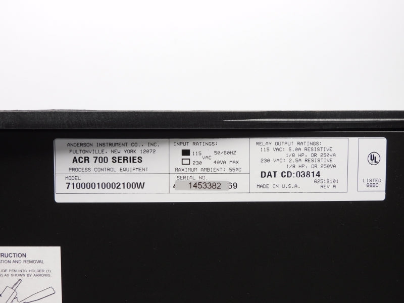 ANDERSON INSTRUMENT 71000010002100W ACR-700 115VAC 5.0A NSNP