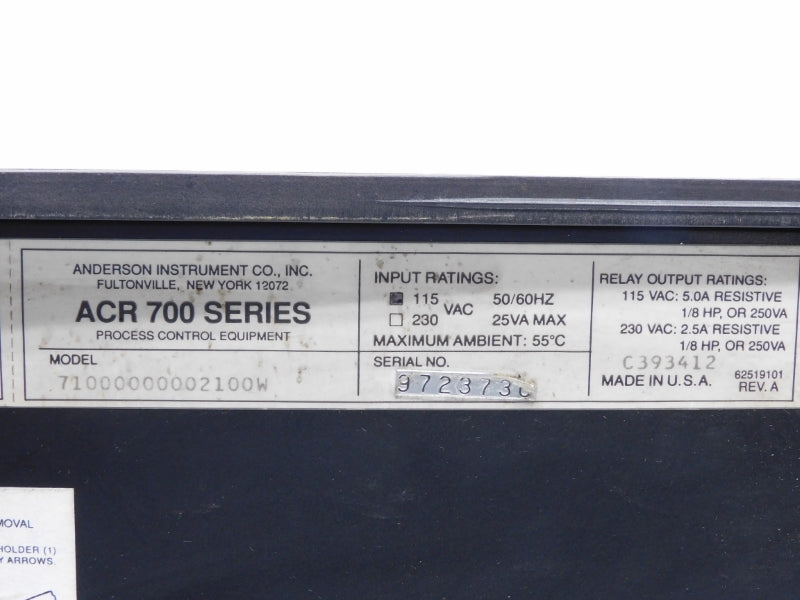 ANDERSON INSTRUMENT 71000000002100W 115VAC 5.0A (AS PICTURED) UNMP