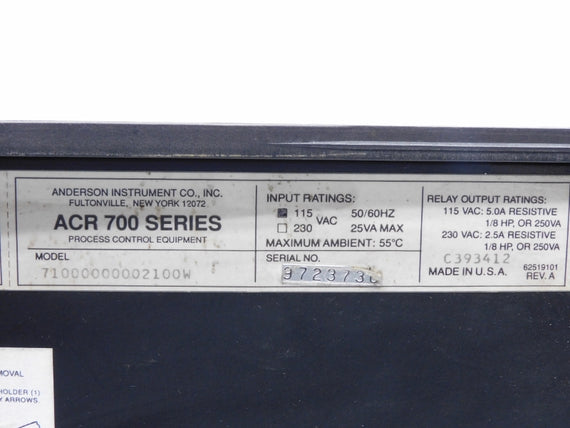 ANDERSON INSTRUMENT 71000000002100W 115VAC 5.0A (AS PICTURED) UNMP