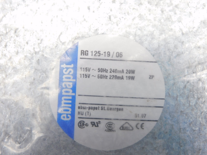 EBMPAPST RG125-19/06 151-1278 115V NSMP